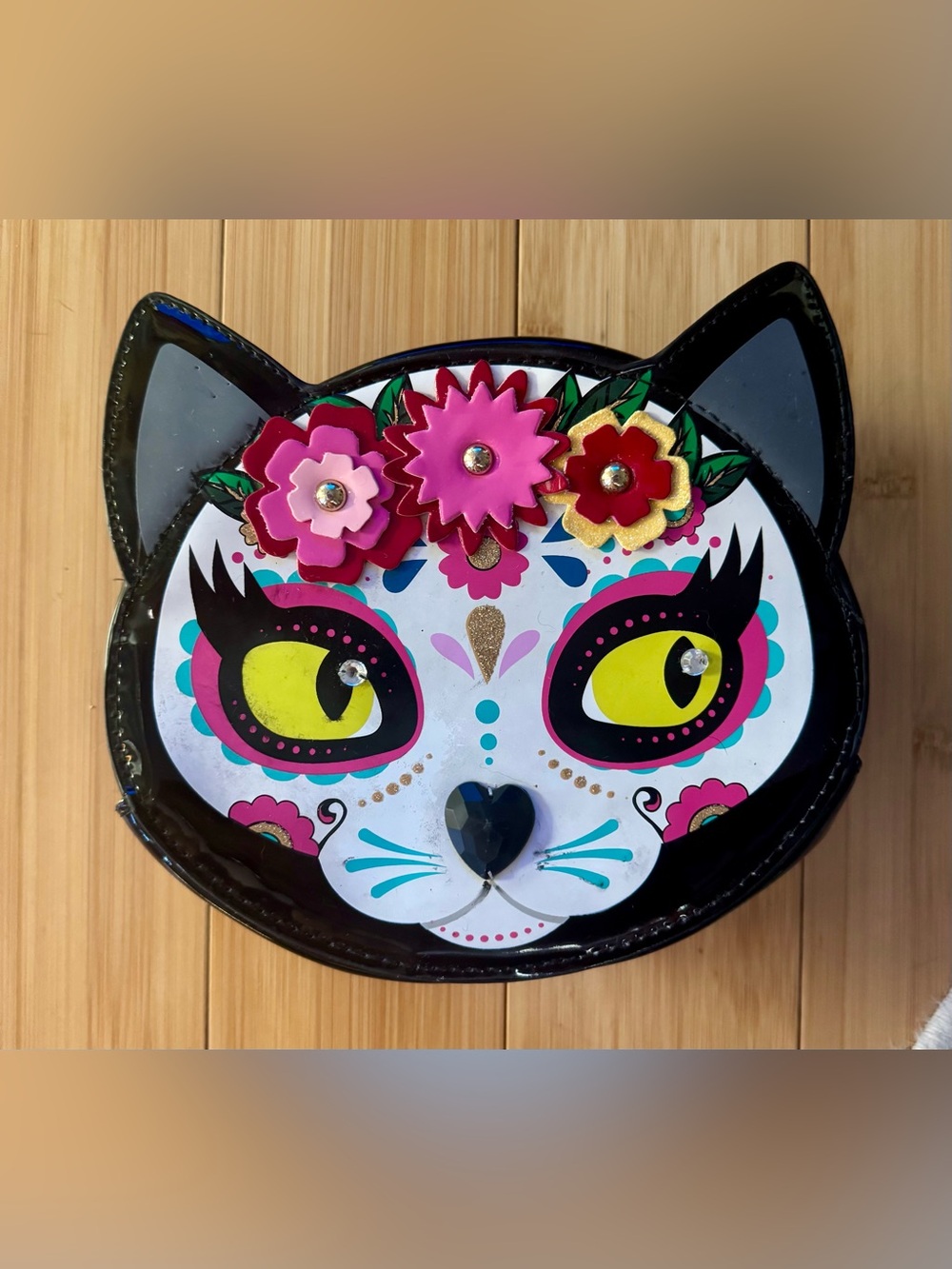 Betsey Johnson Sugar Skull Kitty Pouch
